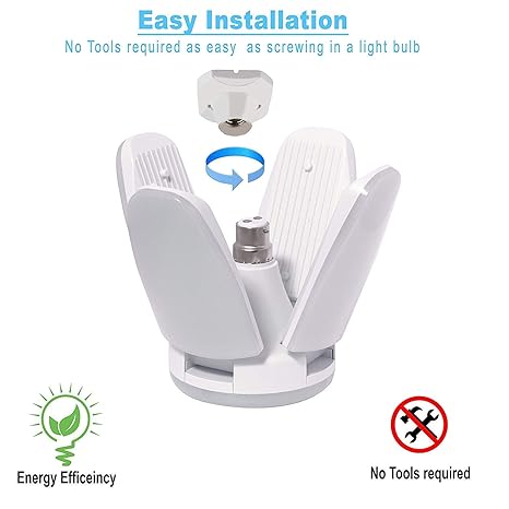 Ds Vision Plastic B22 Ultra High Bright Portable Fan Shape with 5 Led Swings 28W Led Bulb CFL Upto 85% Energy Saving Adjustable Home,Commercial,Ceiling Light,Cool White Light-Pack of 2