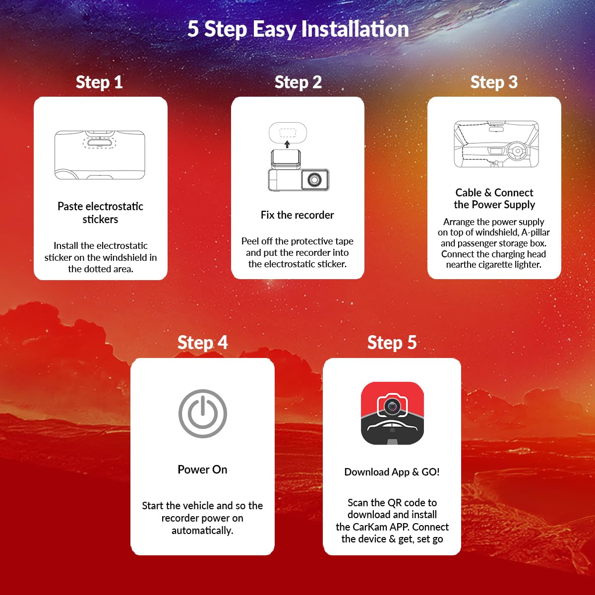 CP PLUS CarKam Car Dashcam with 1080p Full Hd Resolution | Wide View Angle | Supports G Sensor | Supports Night Vision| Suitable for Large Cars & SUVs | CP-AD-H2B-W