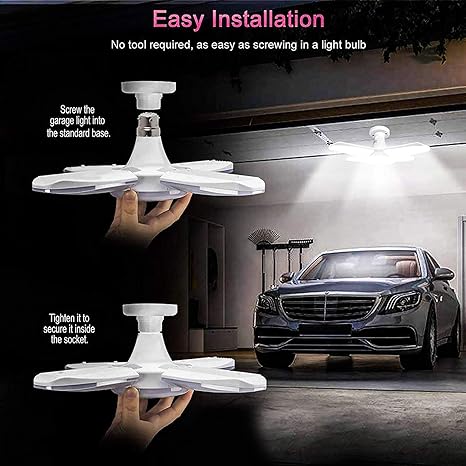 Ds Vision Plastic B22 Ultra High Bright Portable Fan Shape with 5 Led Swings 28W Led Bulb CFL Upto 85% Energy Saving Adjustable Home,Commercial,Ceiling Light,Cool White Light-Pack of 2