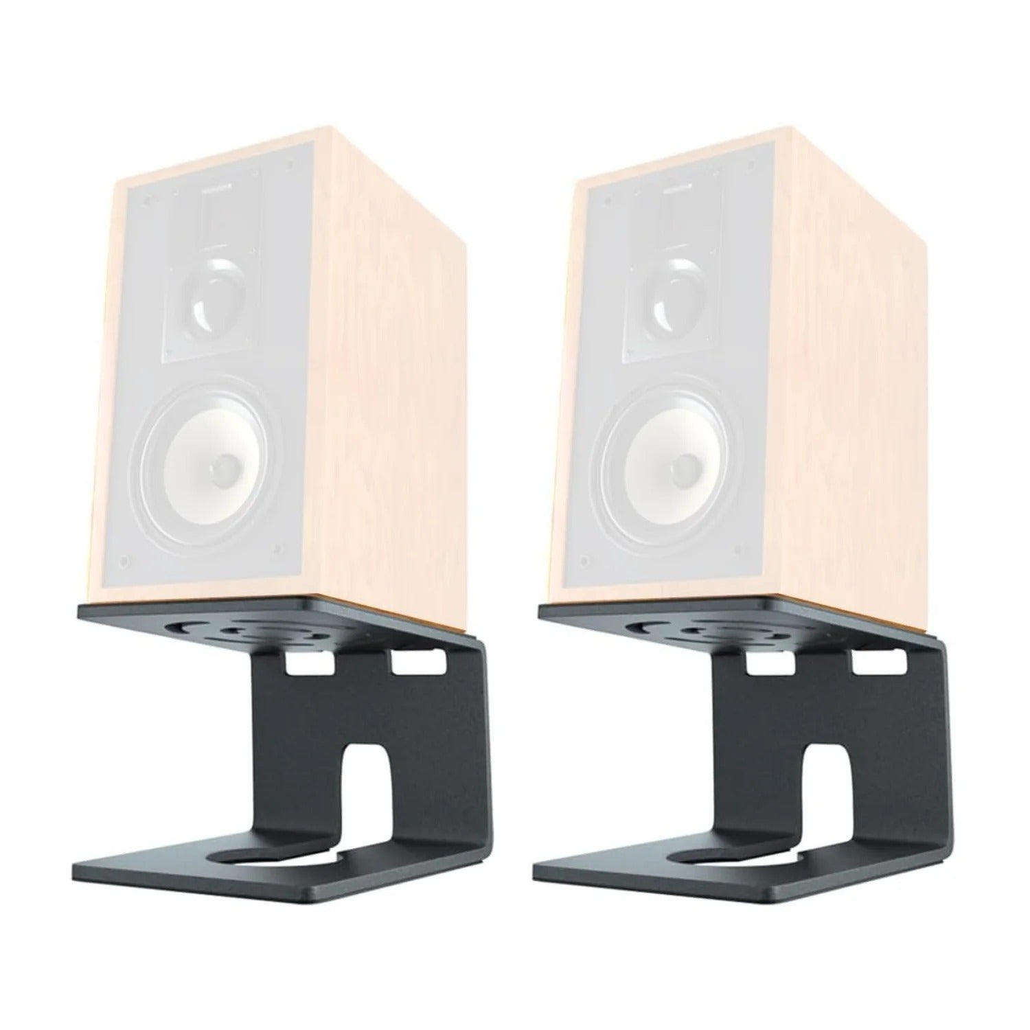Softline Pro Desktop Speaker Stand with Vibration Absorbing Pads, Metal Speaker Stands Pair Supports up to 18Kg, Shelf Speaker Stand for a Better Audio Experience - Black Pair (SP DMS2)