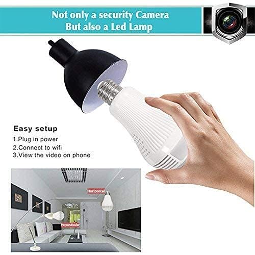 DS Vision Guard-Well Light Bulb Wireless IP WiFi, Bulb Camera 360 1080p WiFi Panoramic Mini Lamp IR CCTV 1080p Video Home Security Light Wireless Camera (Bulb Camera)