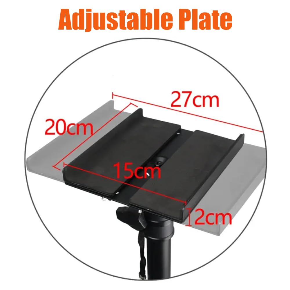 Softline Pro Heavy Duty Tripod Studio Monitor Stand Adjustable Height Foldable Tripod Legs Non-Slip Rubber Pads Foldable Monitor Speaker Stands - Single (SP 800 VP)