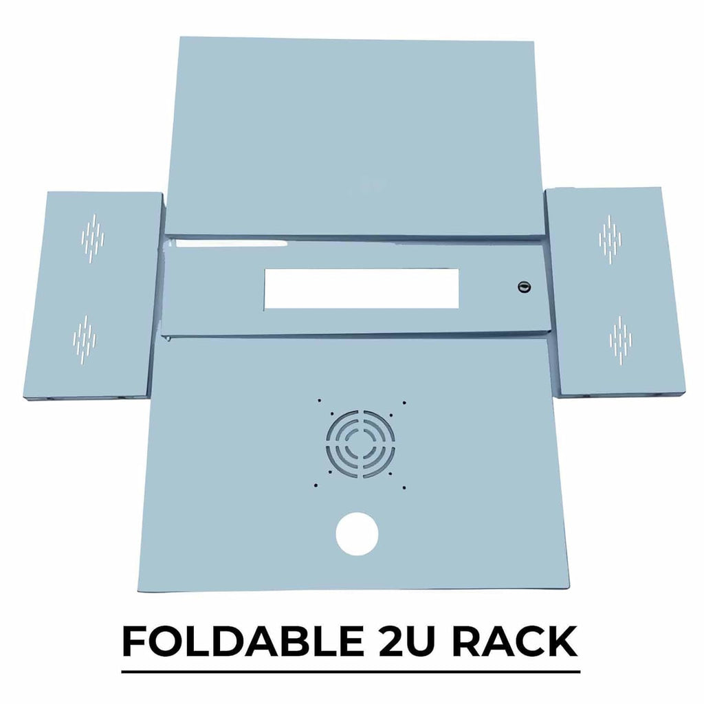 DS Vision Rack 2U Metal Rack for DVR/NVR/Network Switches – Lockable, Glass Front, Ventilated with Top &amp; Side Airflow, 2-Way Cable Management Holes – 490x300x160mm Secure Equipment Cabinet