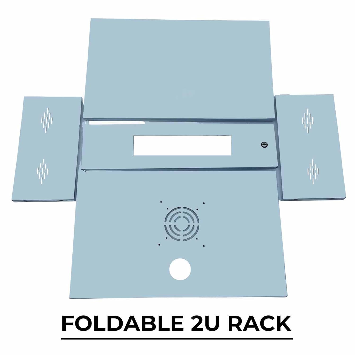 DS Vision Rack 2U Metal Rack for DVR/NVR/Network Switches – Lockable, Glass Front, Ventilated with Top &amp; Side Airflow, 2-Way Cable Management Holes – 490x300x160mm Secure Equipment Cabinet