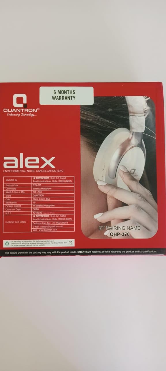 Quantron QHP -370 Alex Wireless Bluetooth Headphone