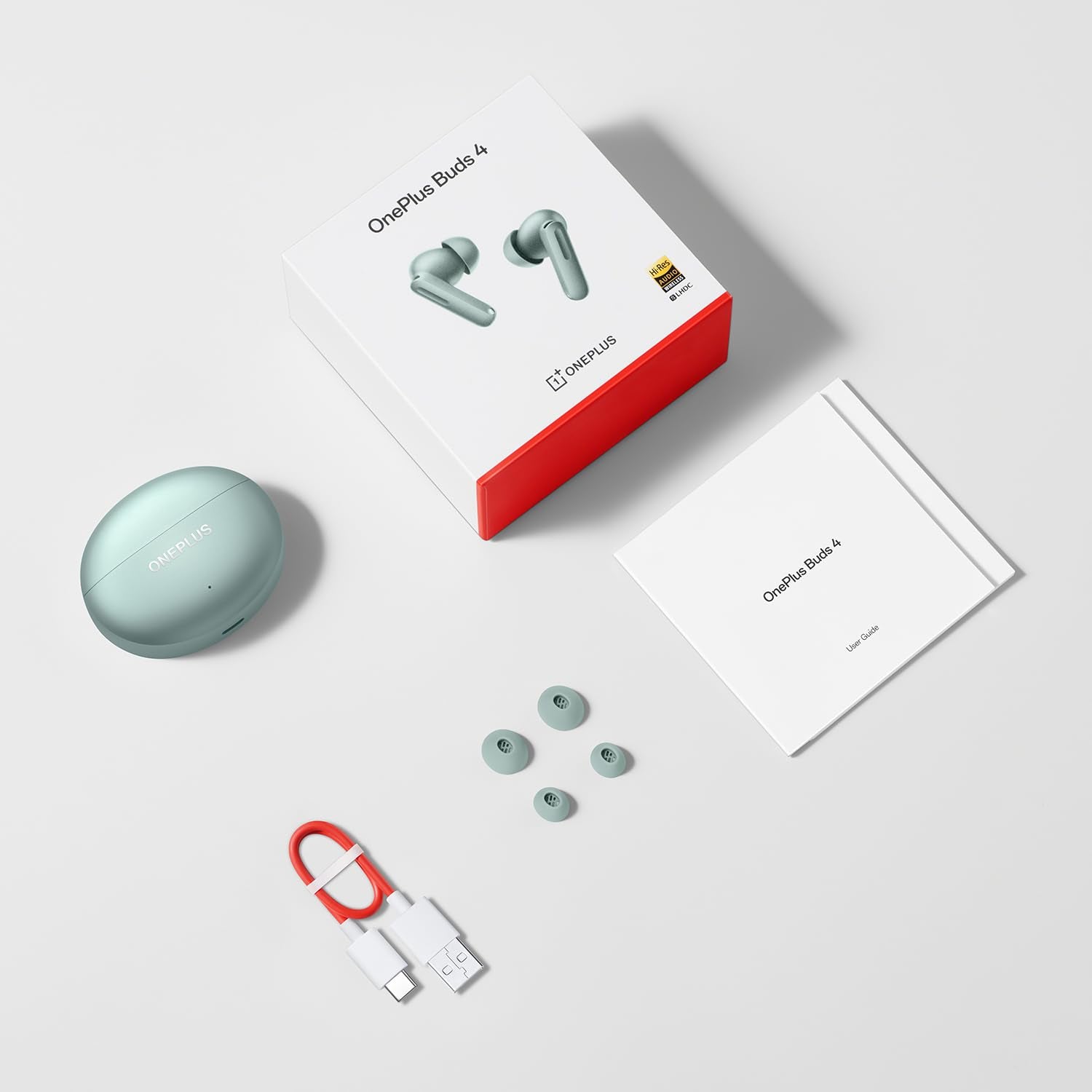 OnePlus TWS Earbuds with Upto 55dB Real-time ANC, Buds 4 Adaptive Mode, Dual Drivers with DACs, 3D Audio, Upto 45hrs Music Playback, ,Dual-Device connectivity, 47ms Low Latency, Zen Green