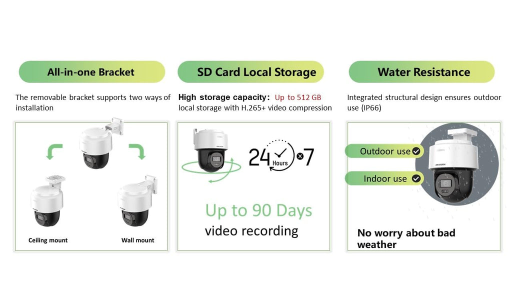 HIKVISION 4MP Smart 4G Hybrid Light Mini Pan/Tilt CCTV Camera |Human & Vehicle Detection | Support 4G LTE(Nano SIM)| 2 Way Audio | Storage upto 512 GB (SD card slot)| Built in Speaker|S-2DE2C400MWG-4G