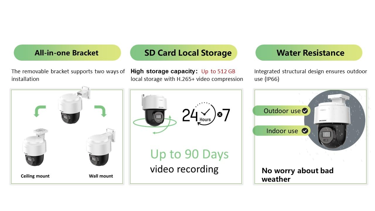 HIKVISION 4MP Smart 4G Hybrid Light Mini Pan/Tilt CCTV Camera |Human & Vehicle Detection | Support 4G LTE(Nano SIM)| 2 Way Audio | Storage upto 512 GB (SD card slot)| Built in Speaker|S-2DE2C400MWG-4G