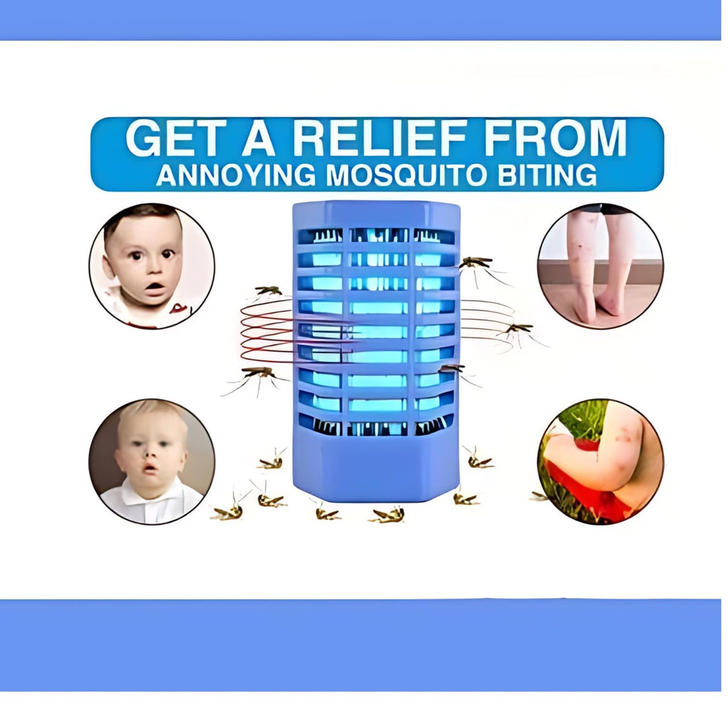 Mosquito killer device with text 'Get a relief from annoying mosquito biting' on a white background.

