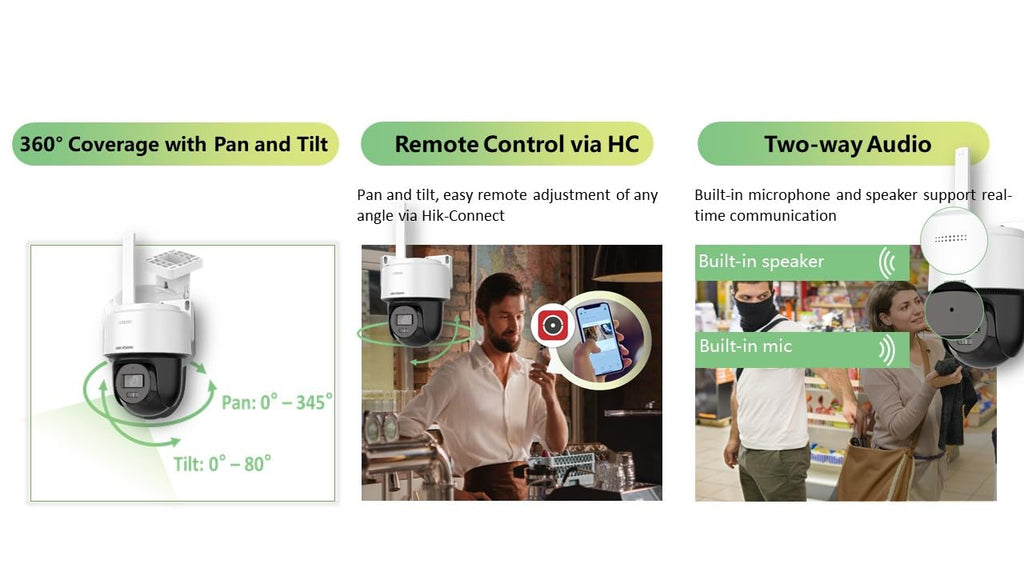 HIKVISION 4MP Smart 4G Hybrid Light Mini Pan/Tilt CCTV Camera |Human & Vehicle Detection | Support 4G LTE(Nano SIM)| 2 Way Audio | Storage upto 512 GB (SD card slot)| Built in Speaker|S-2DE2C400MWG-4G