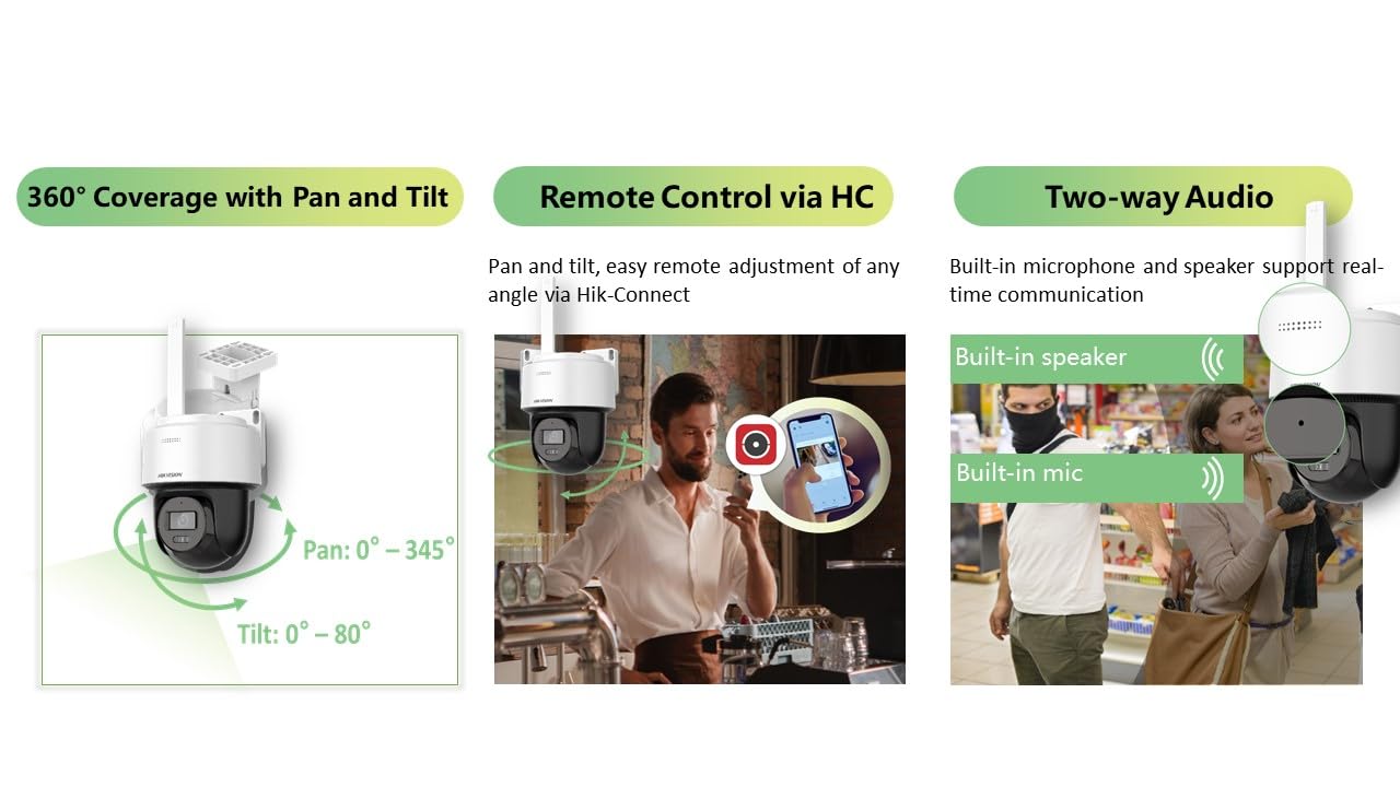 HIKVISION 4MP Smart 4G Hybrid Light Mini Pan/Tilt CCTV Camera |Human & Vehicle Detection | Support 4G LTE(Nano SIM)| 2 Way Audio | Storage upto 512 GB (SD card slot)| Built in Speaker|S-2DE2C400MWG-4G