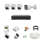 CP Plus 2.4MP 4 Channel DVR, 2.4MP 3 Dome & 1 Bullet Cameras [Color Night Vision + Built-in Audio MIC + Smart Dual Light + Motion Detection] + 1 TB HDD + 4 CH SMPS + CCTV Cable + BNC/DC