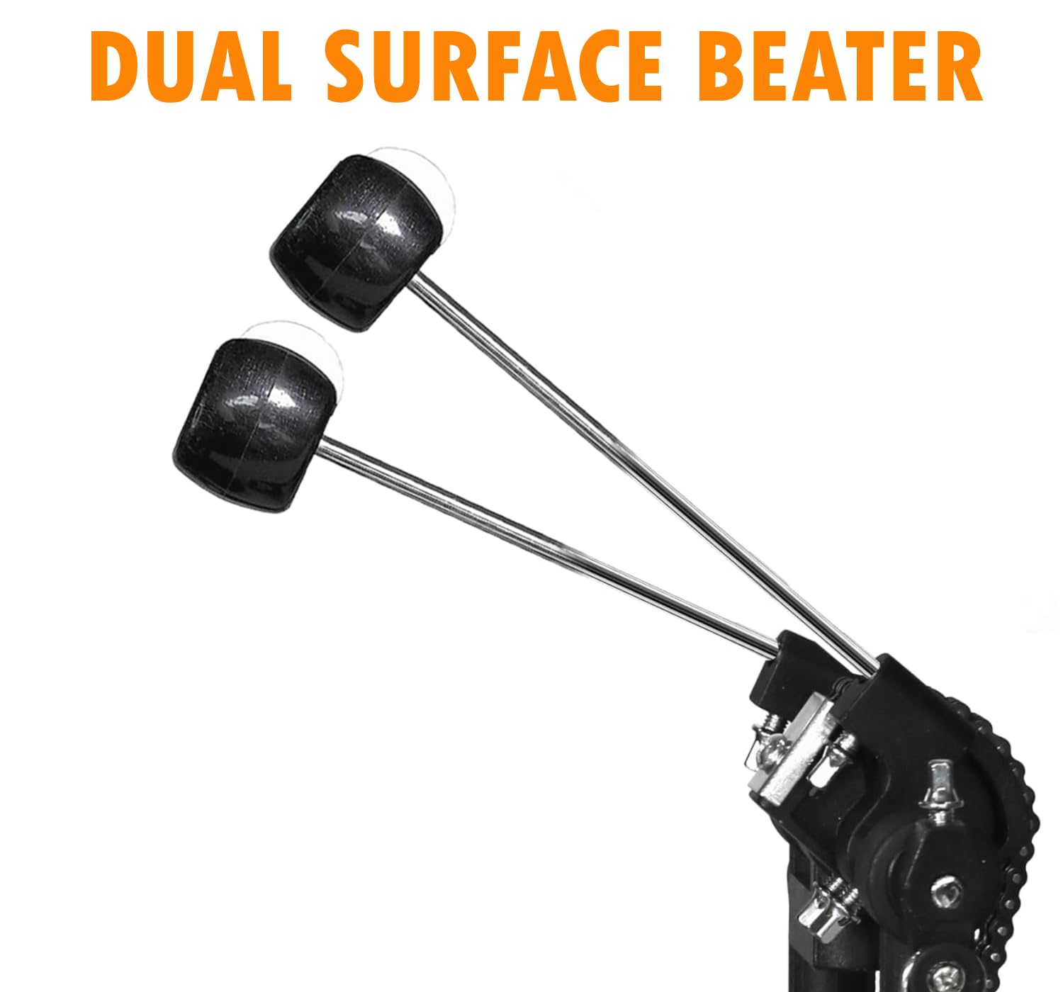Dual surface beater with black beaters on white background
