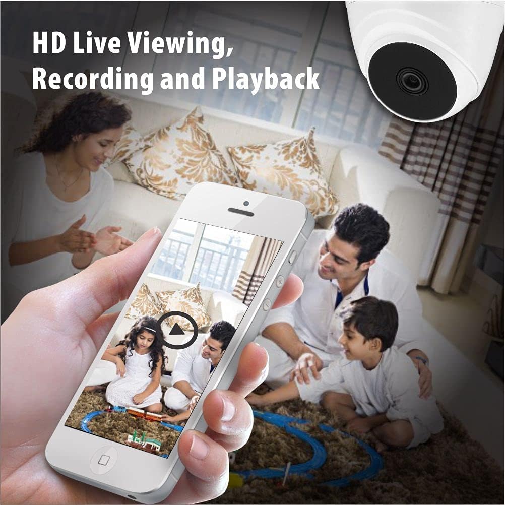 Smartphone displaying a family video on a screen with a camera and text about HD viewing and recording.

