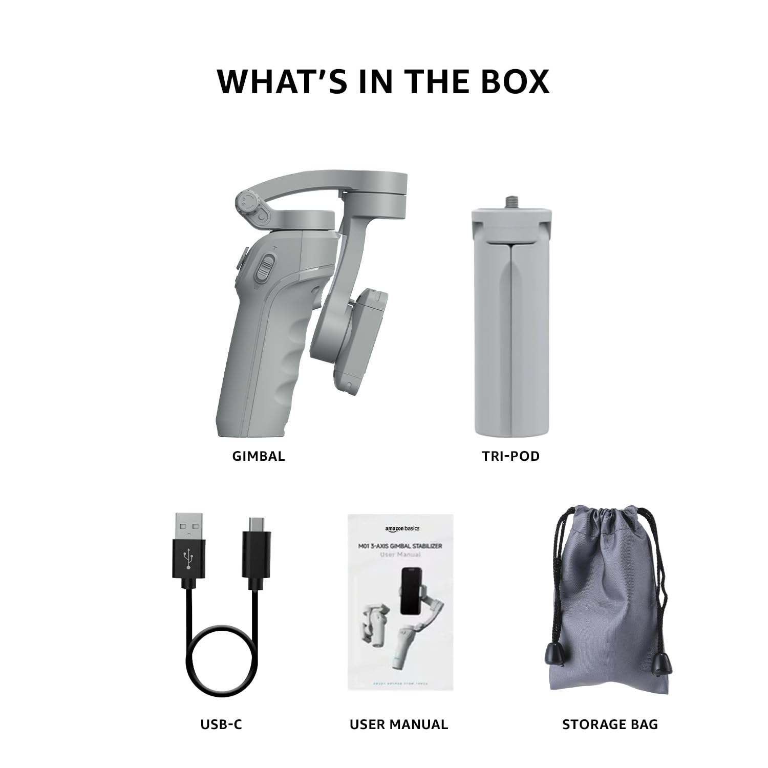 Smartphone 3-Axis Smartphone Gimbal Stabilizer with AI Face & Body Tracking | Foldable Design | Adjustable Fill Light | 8 Hr Battery | iPhone, Android Compatible | Perfect for travel/vlogging, Grey