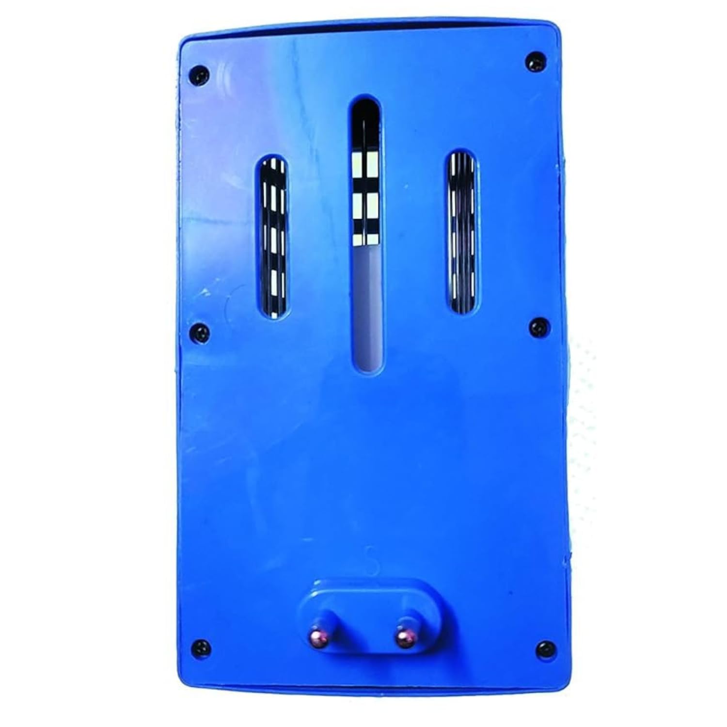 Blue electronic device with a white background

