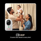 CP PLUS 4MP Quad HD Smart Wi-Fi CCTV Camera | 360° Pan & Tilt | Press to Call | Motion Tracking | CTC Cyber Secure Tech | Two-Way Talk | IR Night Vision | Alexa & OK Google | CP-E44Q