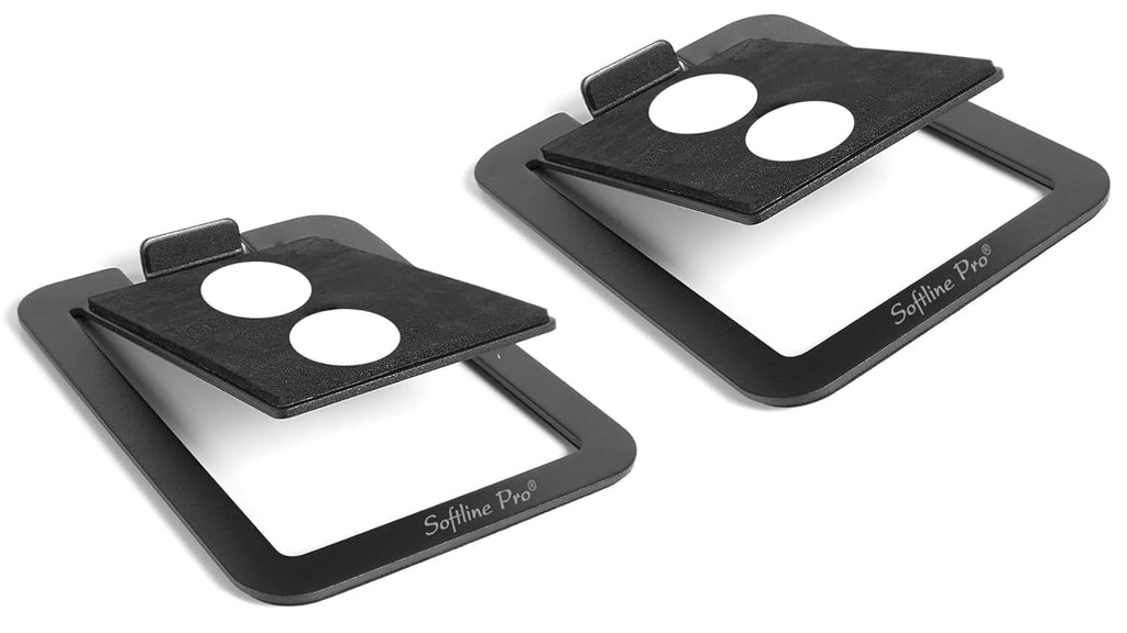 Softline Pro Speaker Stands SP DMS1 Desktop Speaker Stands for Small Speakers  Compact, Studio Monitors | Supports 6 lb (2.7 kg) | Damping Foam Padding - Black, Pair