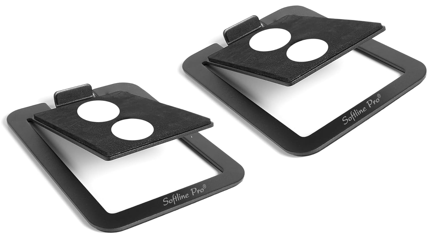 Softline Pro Speaker Stands SP DMS1 Desktop Speaker Stands for Small Speakers  Compact, Studio Monitors | Supports 6 lb (2.7 kg) | Damping Foam Padding - Black, Pair