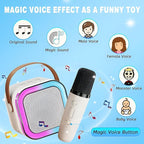 Shoppy Pro wireless karaoke speaker Nail Drill Kids Adults with Wireless Mics Portable K-a-r-a-o-k-e B-l-u-e-t-o-o-t-h Speaker & Dynamic Lights Birthday Gift for Girls, Boys & Toddlers Ages 4,5,6,7,8,9,10,12+ Year Old Home Outdoor Travel (Multi)