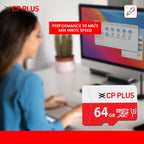 CP PLUS 64GB microSDXC Memory Card Grade UHS-3 Class 10, Up to 70 Mbps Reading & 30 Mbps Writing Speed with High Performance of Data Transfer & Lower Power Consumption for Portable Devices| CP-UM64C