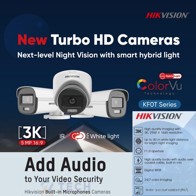 HIKVISION 4CH TURBO HD DVR DOME BULLET CAMERA COMBO KIT (DS-7104HGHI-F1 +DS-2CE56C0T-IRP + DS-2CE16C0T-IRP)