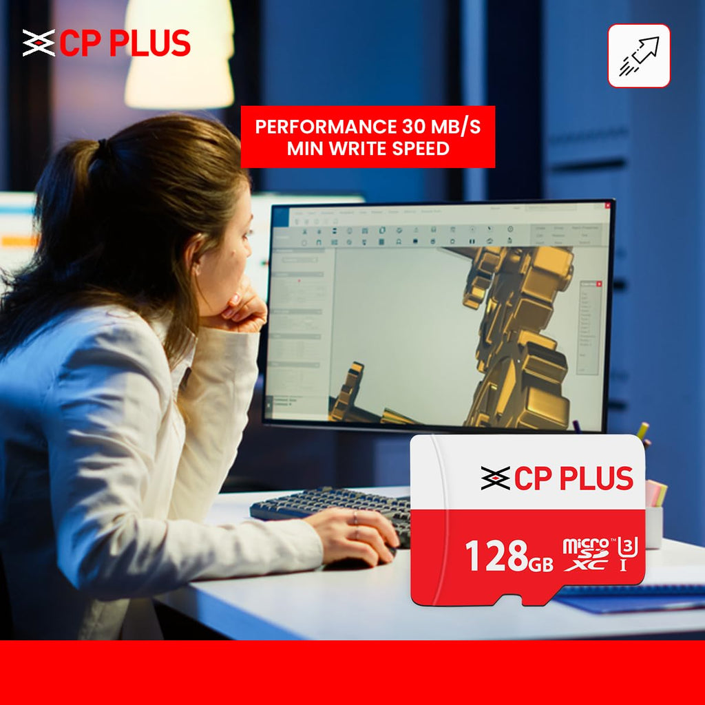 CP PLUS microSDXC 128GB  Memory Card Grade UHS-3 Class 10, Up to 70 Mbps Reading & 30 Mbps Writing Speed with High Performance of Data Transfer Lower Power Consumption for Portable Devices| CP-UM128C