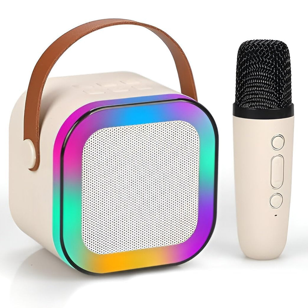 Shoppy Pro wireless karaoke speaker Nail Drill Kids Adults with Wireless Mics Portable K-a-r-a-o-k-e B-l-u-e-t-o-o-t-h Speaker & Dynamic Lights Birthday Gift for Girls, Boys & Toddlers Ages 4,5,6,7,8,9,10,12+ Year Old Home Outdoor Travel (Multi)