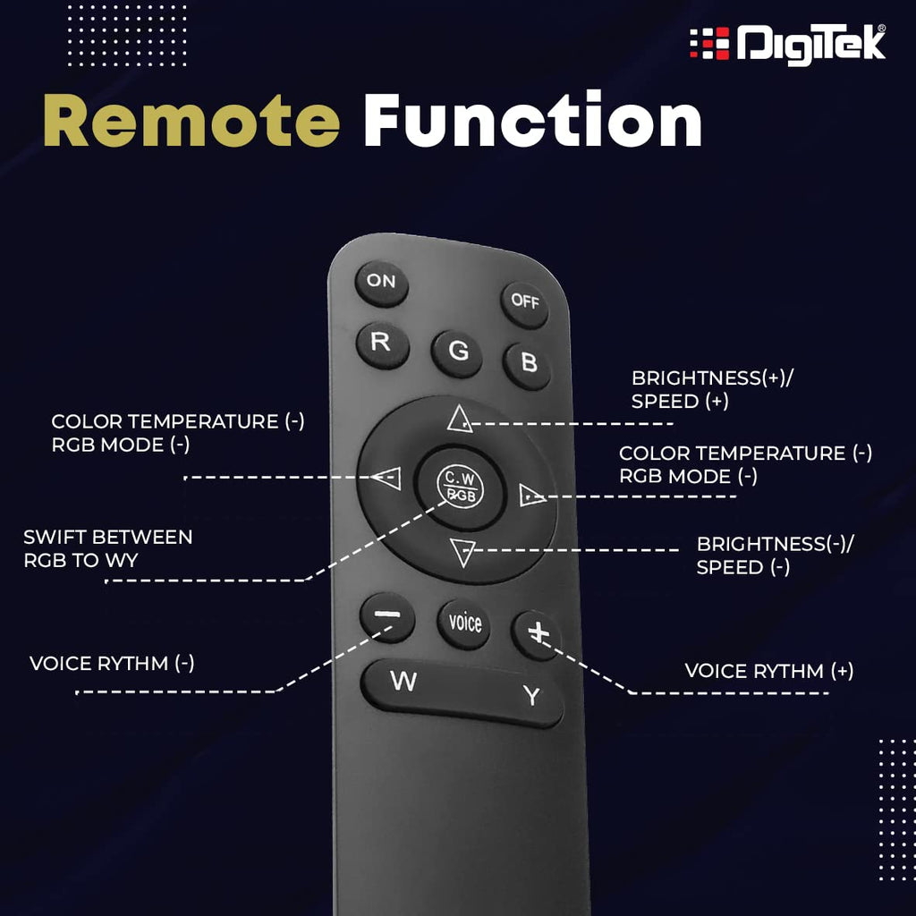 DIGITEK® (DRL-18 RGB) 18 Inch Multi-Color LED Ring Light with Remote Control & Smartphone Holder - Adjustable Color Temperature & Brightness, 360° Adjustment - Video & Photoshoot (Without Stand)