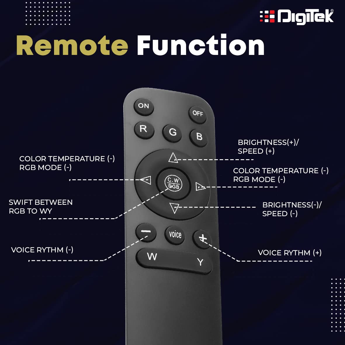 DIGITEK® (DRL-18 RGB) 18 Inch Multi-Color LED Ring Light with Remote Control & Smartphone Holder - Adjustable Color Temperature & Brightness, 360° Adjustment - Video & Photoshoot (Without Stand)