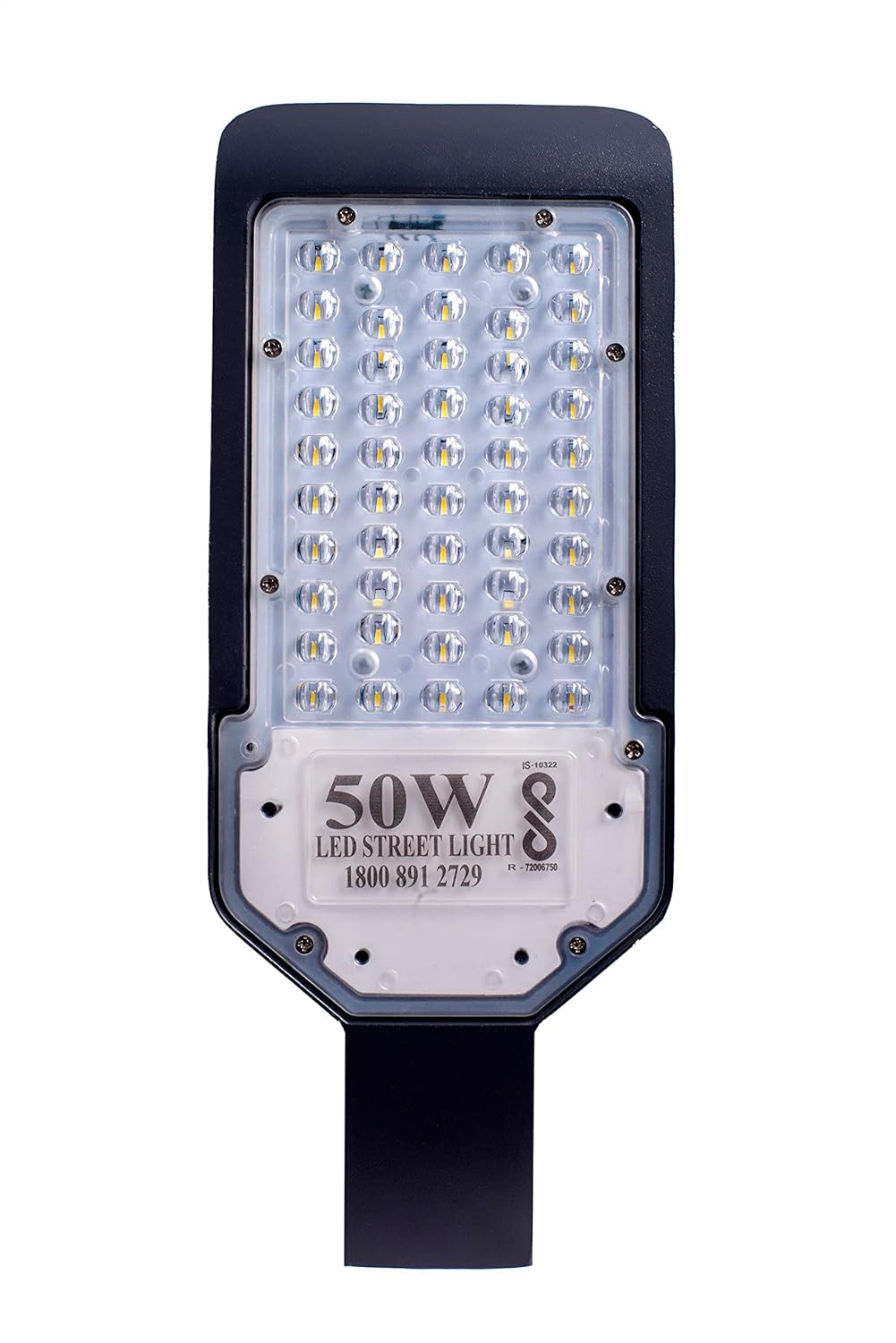 50 Watts Lens LED Street Light Waterproof IP65 Full Polycarbonate Body, 140 Per watt Lumens with 2 Year Warranty & BIS Approved - Pack of 2, Corded Electric, Black Body