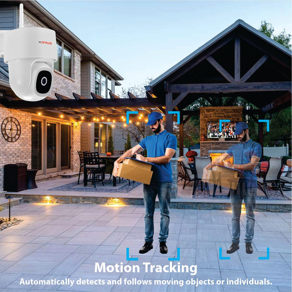 CP PLUS CP-Z45Q 4MP Outdoor Wi-Fi CCTV Camera | 360° Pan & Tilt | Full-Color Night Vision | Motion & Sound Detection | Human Detection | CTC Cyber Secure Tech | Alexa & OK Google | CP-Z45Q