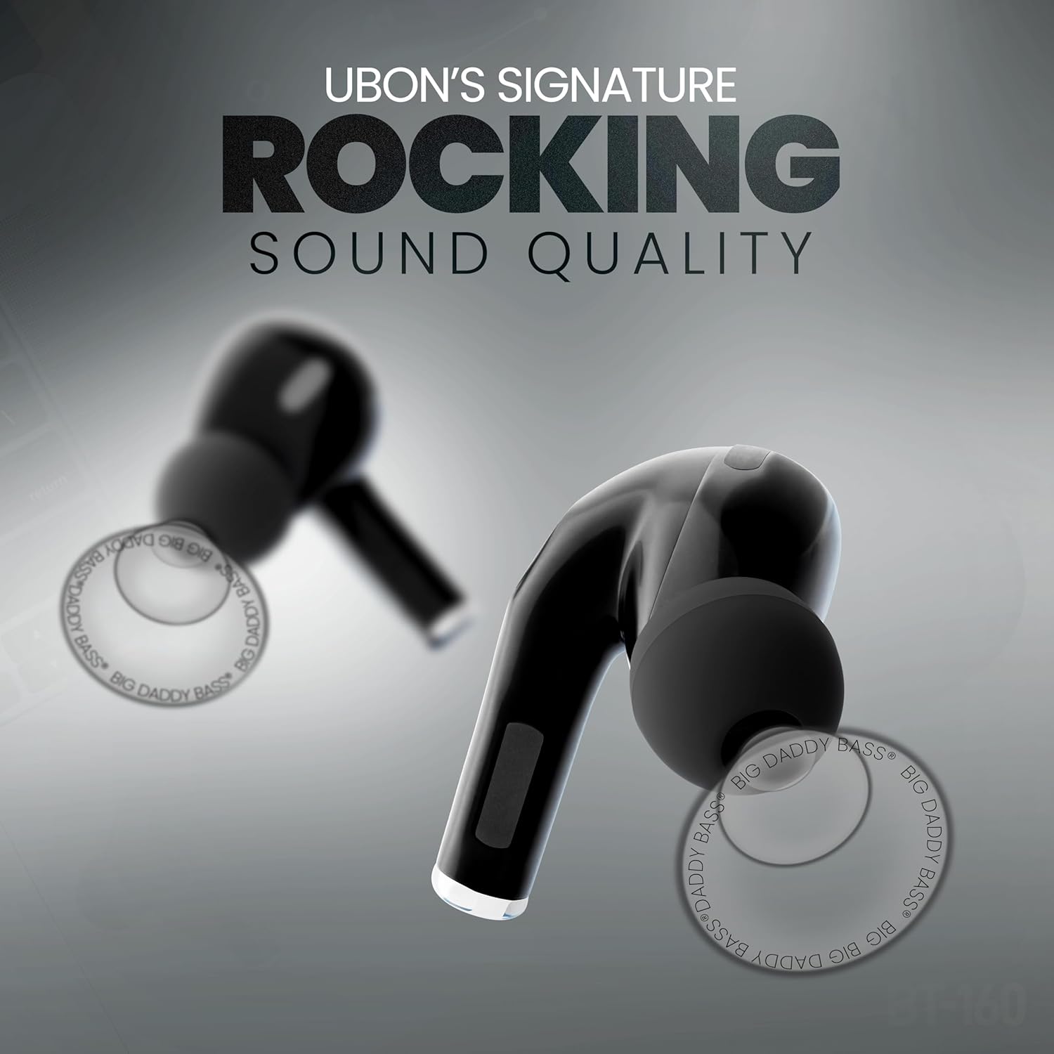 UBON Bt-55 True Wireless Earbuds Upto 26H Playtime, Noise Isolation Touch Operations Bluetooth Headset Black - in Ear