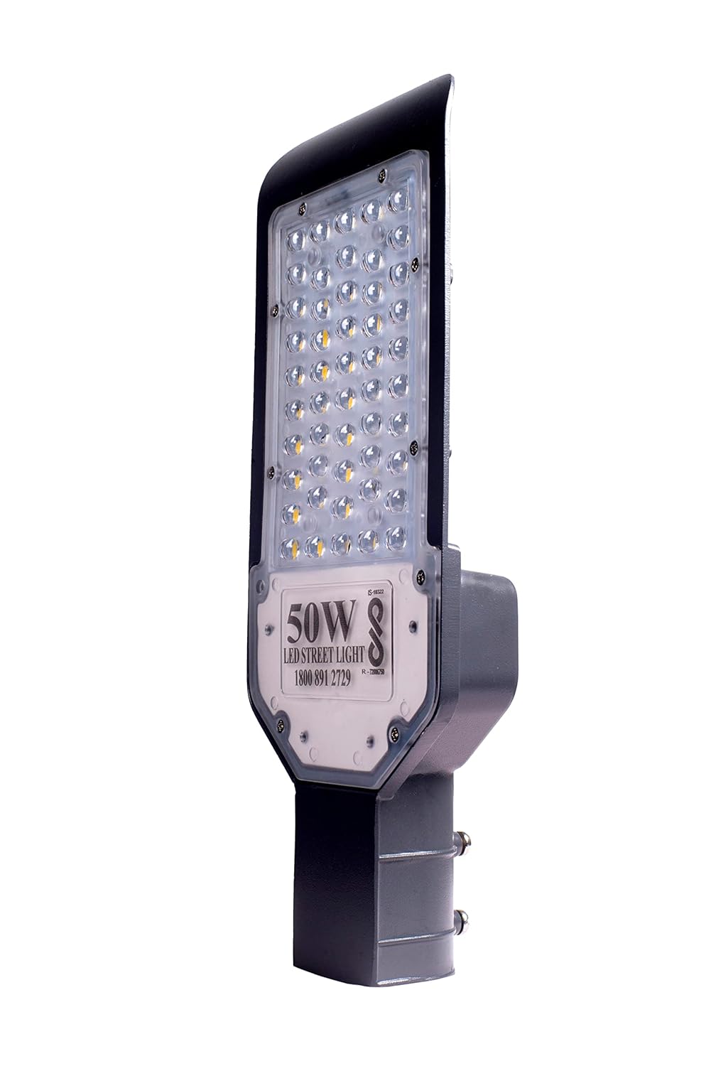 50 Watts Lens LED Street Light Waterproof IP65 Full Polycarbonate Body, 140 Per watt Lumens with 2 Year Warranty & BIS Approved - Pack of 2, Corded Electric, Black Body