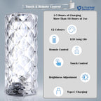 Shoppy Pro Crystal Lamp,16 Color Changing Rose Crystal Diamond Table Lamp,USB Rechargeable Touch Bedside LED Lamp Night Light with Remote Control, for Bedroom Living Room Party Dinner Decor(Pack of 1)