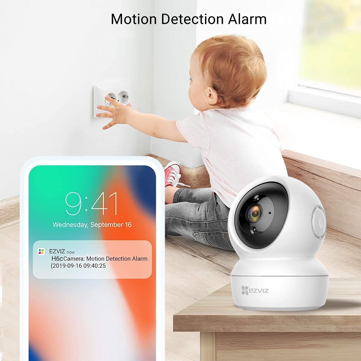 EZVIZ by Hikvision | 2MP Full HD Pan & Tilt Home Security Wi-Fi smart Camera | Motion Detection | Auto Tracking | Night Vision | 2 way Audio | Sleep Mode | Microsd Card Upto 256Gb | Alexa Enabled |H6C