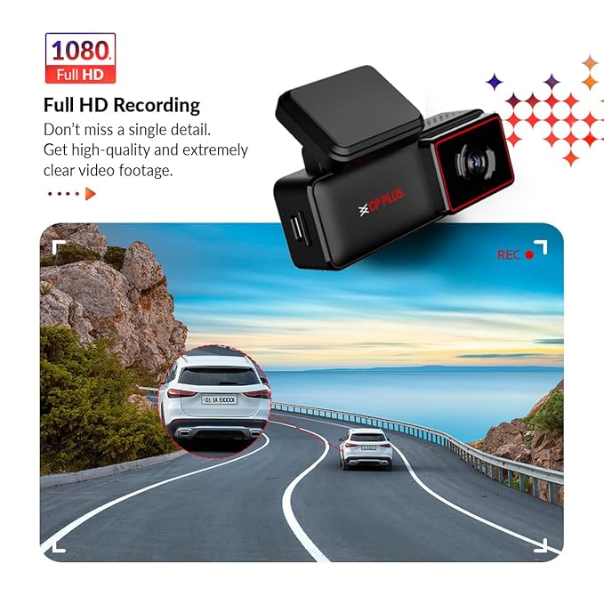 CP PLUS CarKam Car Dashcam with 1080p Full Hd Resolution | Wide View Angle | Supports G Sensor | Supports Night Vision| Suitable for Large Cars & SUVs | CP-AD-H2B-W