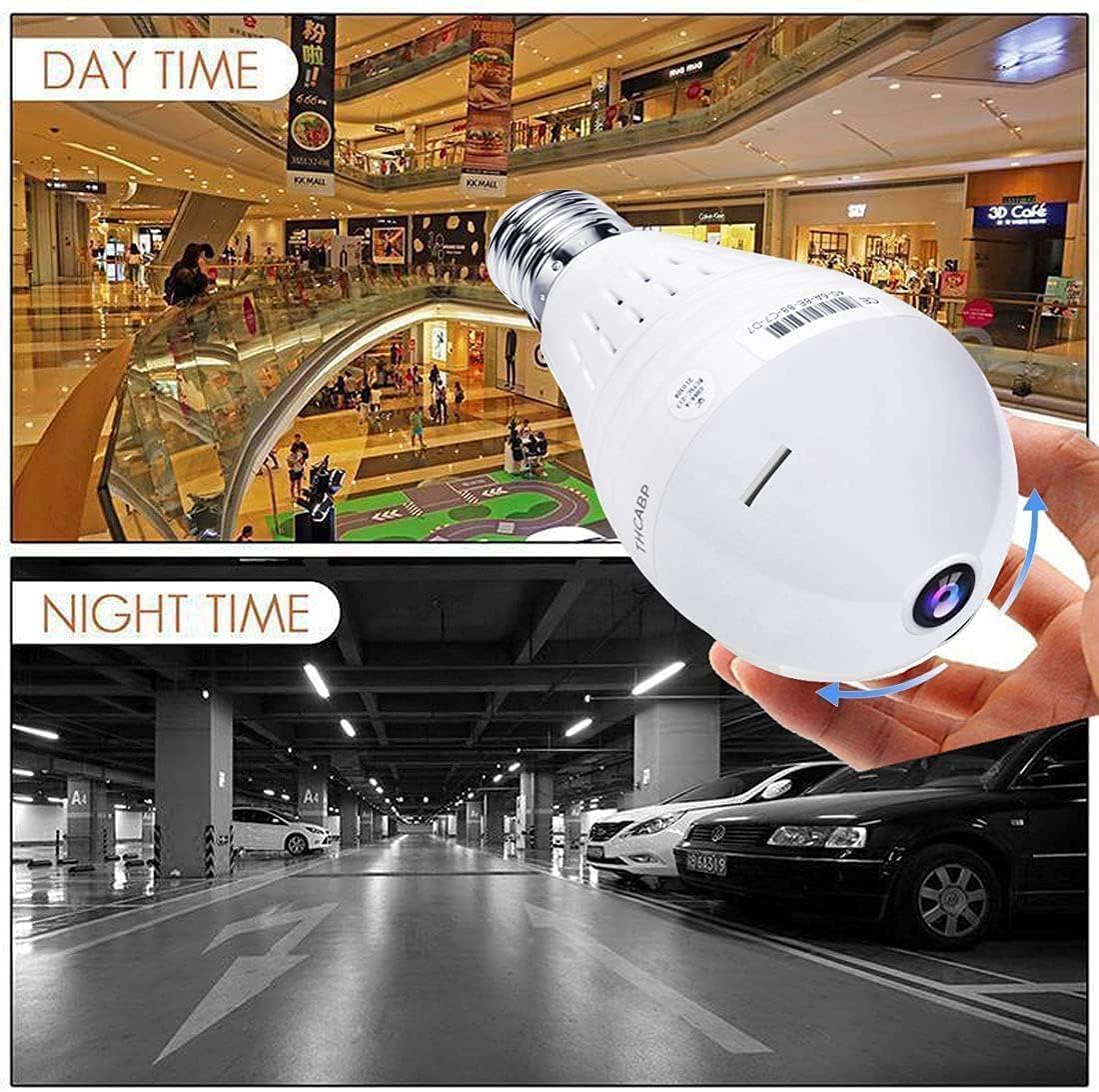 DS Vision Guard-Well Light Bulb Wireless IP WiFi, Bulb Camera 360 1080p WiFi Panoramic Mini Lamp IR CCTV 1080p Video Home Security Light Wireless Camera (Bulb Camera)
