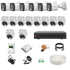 CP Plus illumax 2.4MP 16 CH DVR, 2.4MP 10 Dome & 6 Bullet Cameras [Color Night Vision + Built-in Audio MIC + Smart Dual Light + Motion Detection] + 4TB HDD + 8 CH SMPS 2 Nos + CCTV Cable +BNC/DC