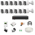 CP Plus illumax 2.4MP 16 CH DVR, 2.4MP 12 Bullet Cameras [Color Night Vision + Built-in Audio MIC + Smart Dual Light + Motion Detection] + 4 TB HDD + 8 CH SMPS 2 Nos + CCTV Cable + BNC/DC