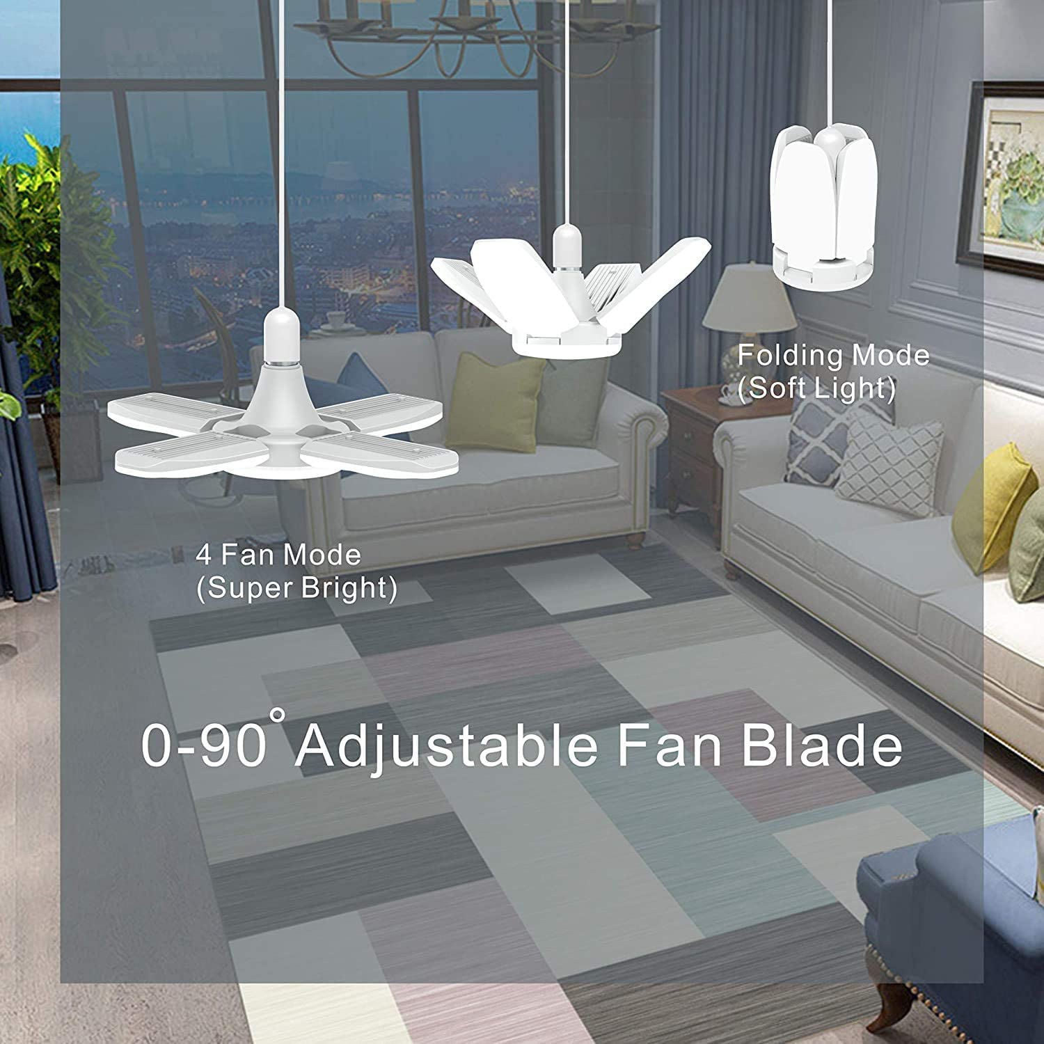 28W Deformable Fan Shape High Bright Led Bulb-Upto 85% Energy Saving-B22 CFL Led Bulb for home,office,shop,hospital,factory-(Cool White-6500K) Pack of 1