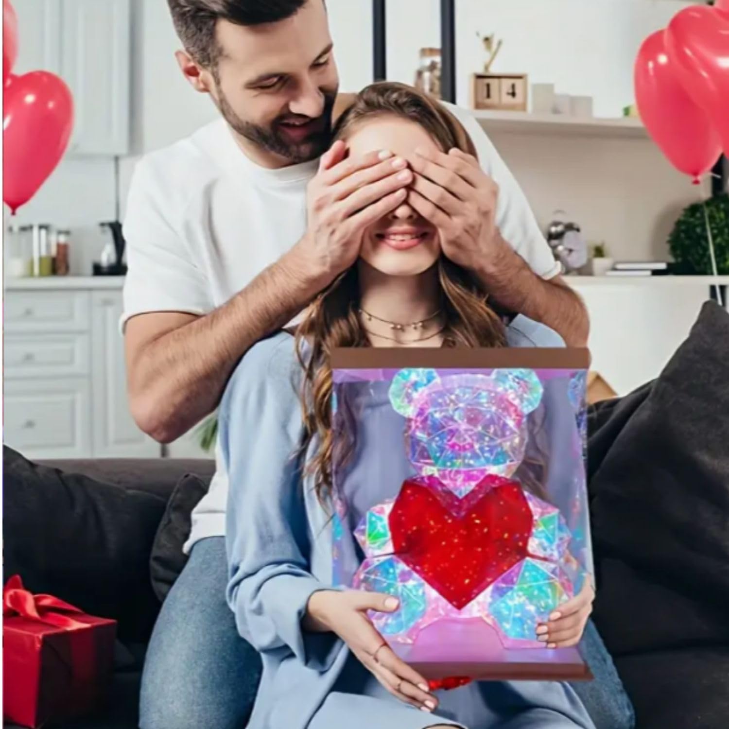 Teddy Bear Corded Electric Plastic Night Lamp - Cute Bear Night Lamp, LED Night Light for Bedroom, Kids Decor, Unique Gift Lamp