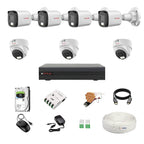 CP Plus 2.4MP 8 Channel DVR, 2.4MP 3 Dome & 4 Bullet Cameras [Color Night Vision + Built-in Audio MIC + Smart Dual Light + Motion Detection] + 2 TB HDD + 8 CH SMPS + CCTV Cable + BNC/DC