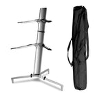 Softline Pro Double Piano Keyboard Stand with Microphone Stand and Carry Bag, Lightweight and Durable, 54inches, Silver (SP20)