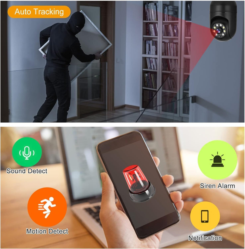 Guard-Well Light Bulb Wireless IP WiFi, Bulb Camera 360 1080p WiFi Panoramic Mini Lamp IR CCTV 1080p Video Home Security Light Wireless Camera (Black Light)