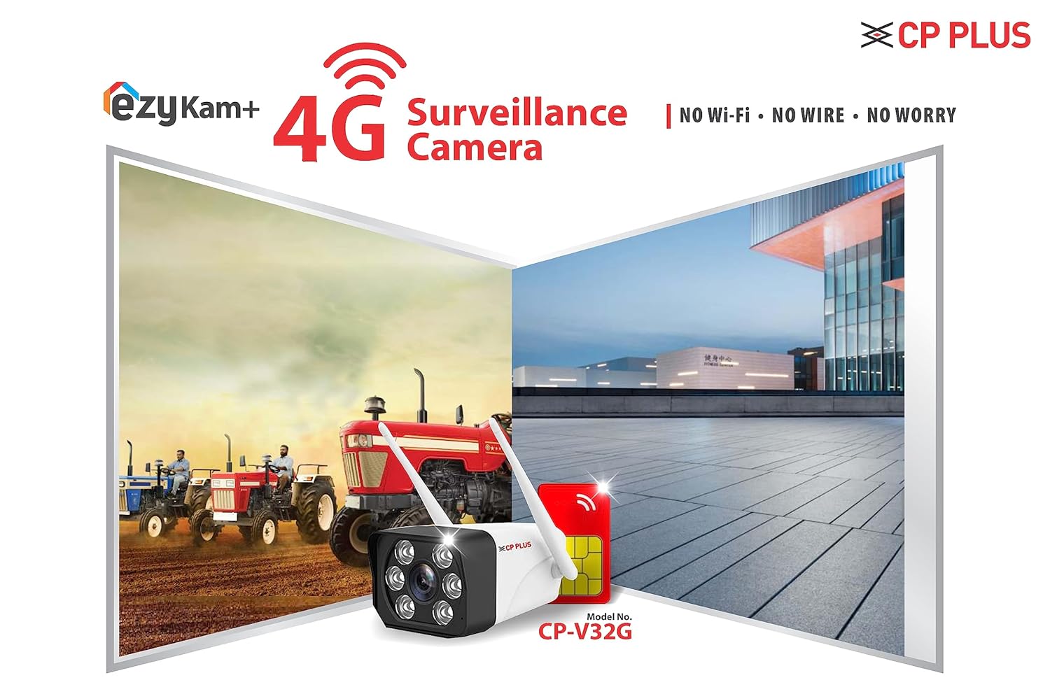 CP Plus CP-V32G 3MP 4G Sim Card Outdoor Bullet With Superior Night Vision Security Camera