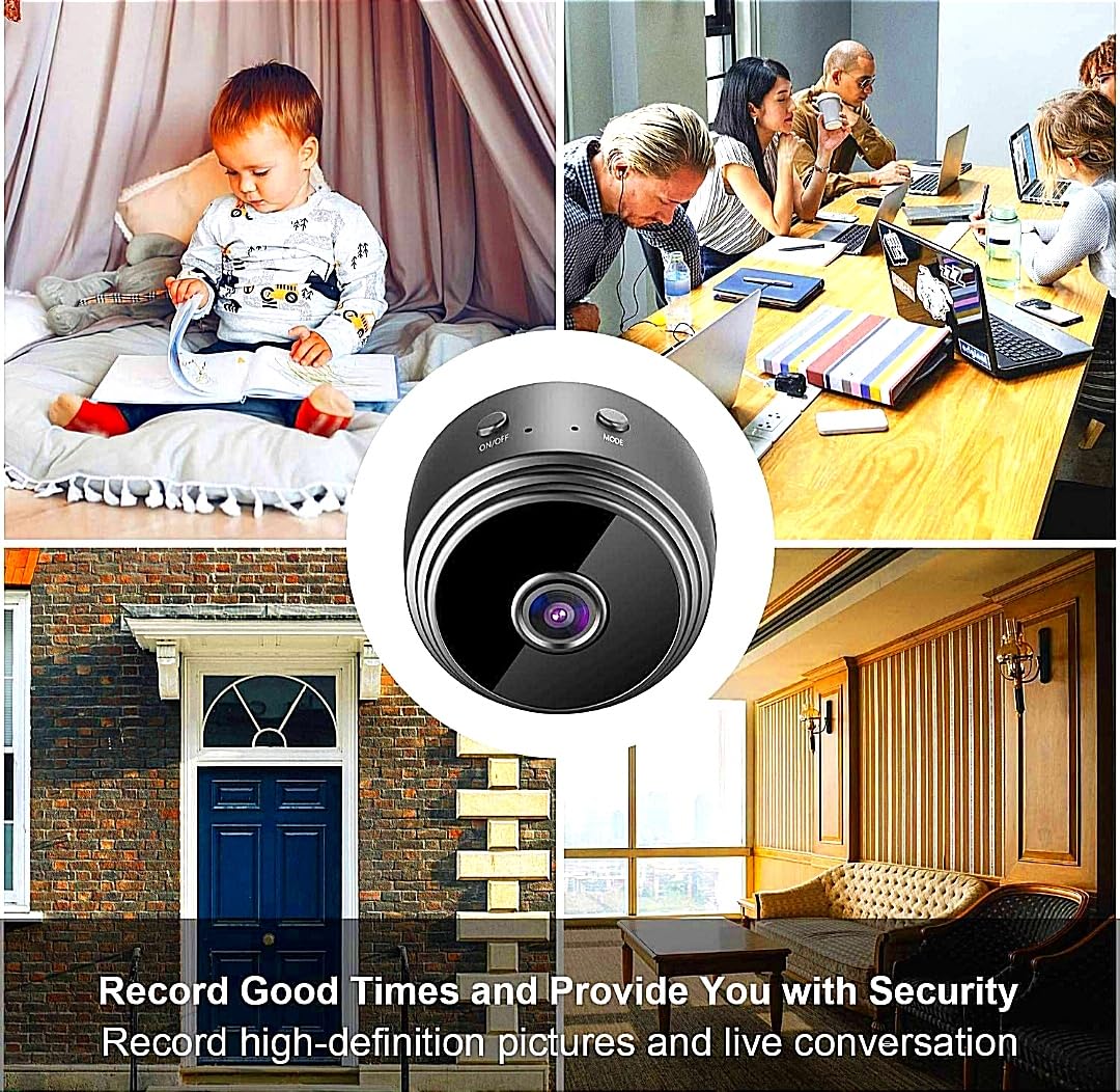 WiFi Spy Camera Hidden for Home Outdoor High HD Focus Spy Magnet Mini Live Stream Night Vision IP Wireless 1080P Audio Video Hidden Indoor Nanny Camera for Home Offices Security Multicolor.