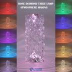 Shoppy Pro Crystal Lamp,16 Color Changing Rose Crystal Diamond Table Lamp,USB Rechargeable Touch Bedside LED Lamp Night Light with Remote Control, for Bedroom Living Room Party Dinner Decor(Pack of 1)