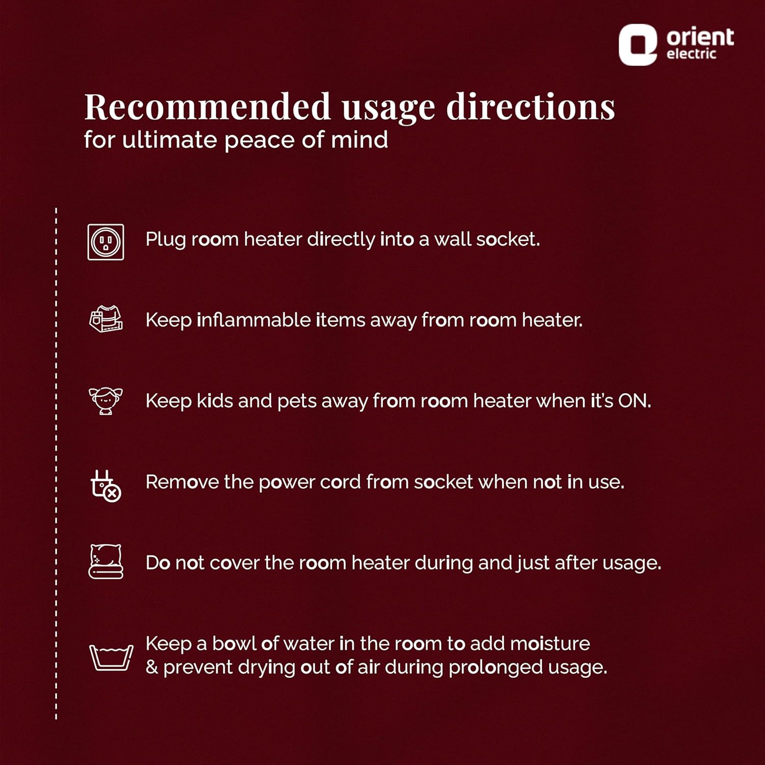 Orient Electric Areva Portable Room Heater | 2000W | Two Heating Modes | Advanced Overheat Protection | Horizontal & Vertical Mount | 1-year replacement warranty by Orient | White