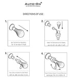 Instructions for using a light bulb holder with Auto-On branding.